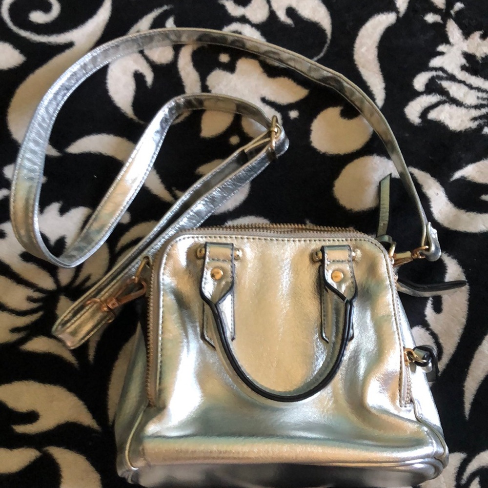 Free People Silver Vegan Bag Purse